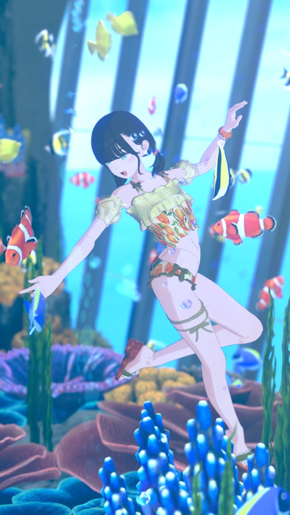 【複数アバター対応】sugar float swimwear【3D衣装モデル】