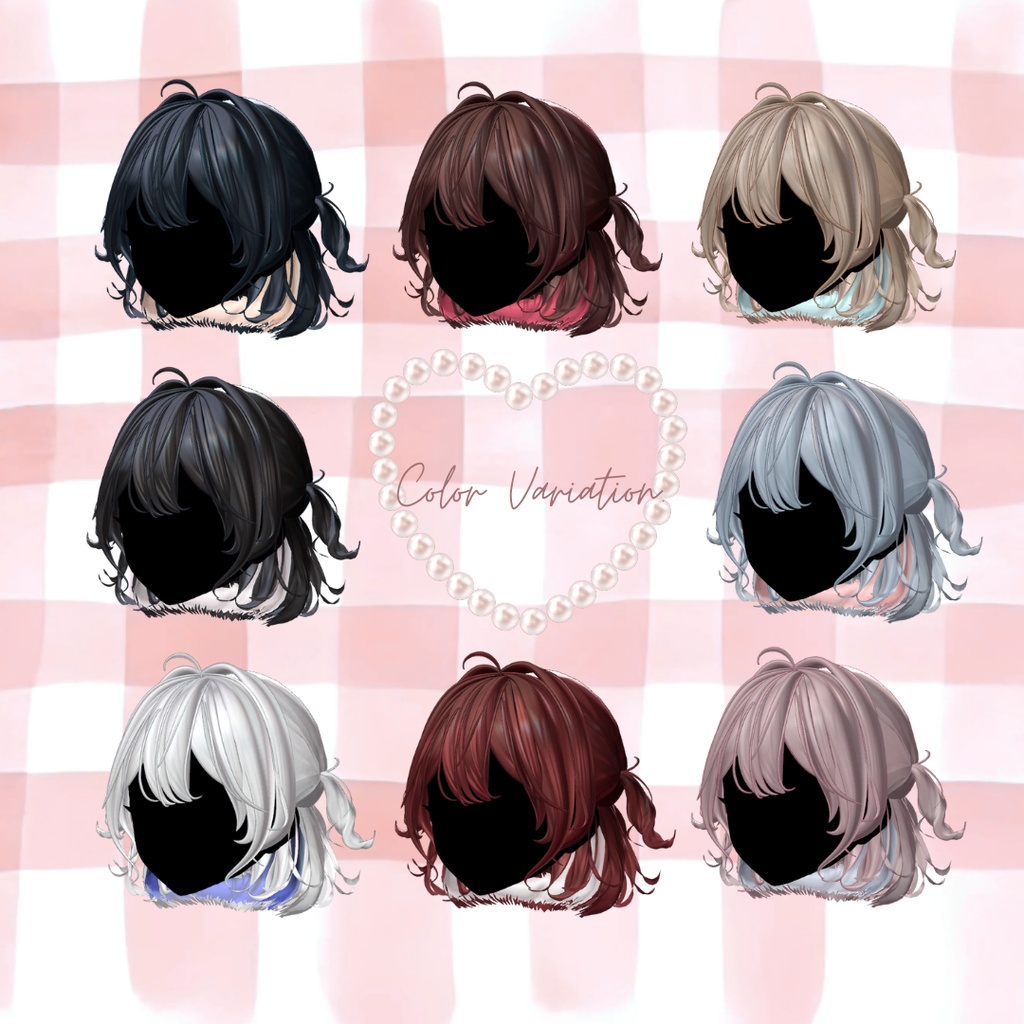 【複数アバター対応】whip berry half twin【3Dヘアモデル】