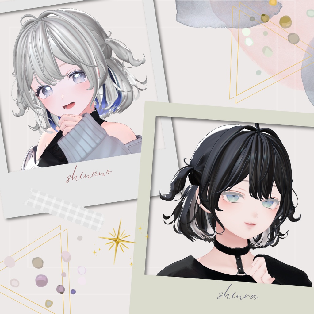 【複数アバター対応】whip berry half twin【3Dヘアモデル】