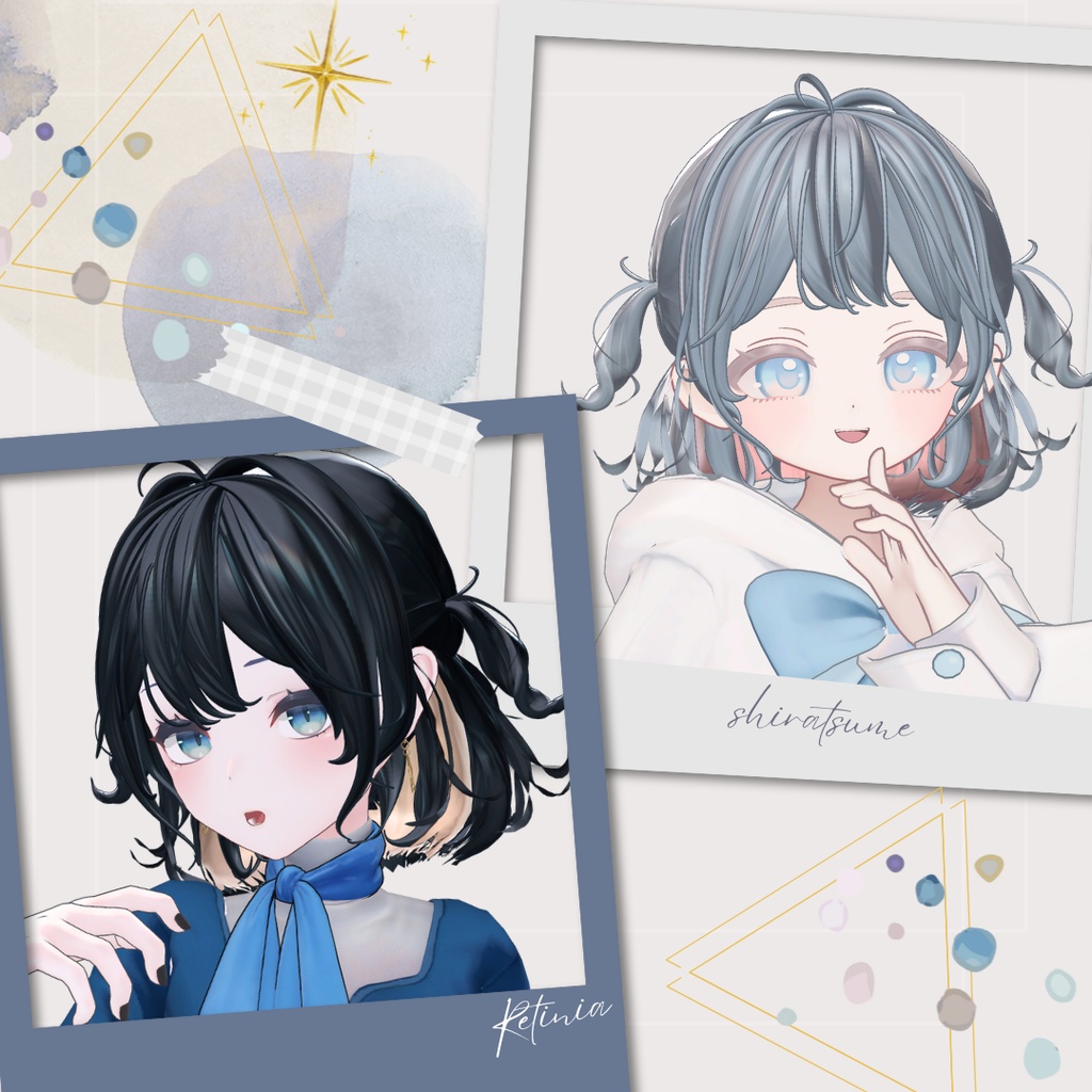 【複数アバター対応】whip berry half twin【3Dヘアモデル】