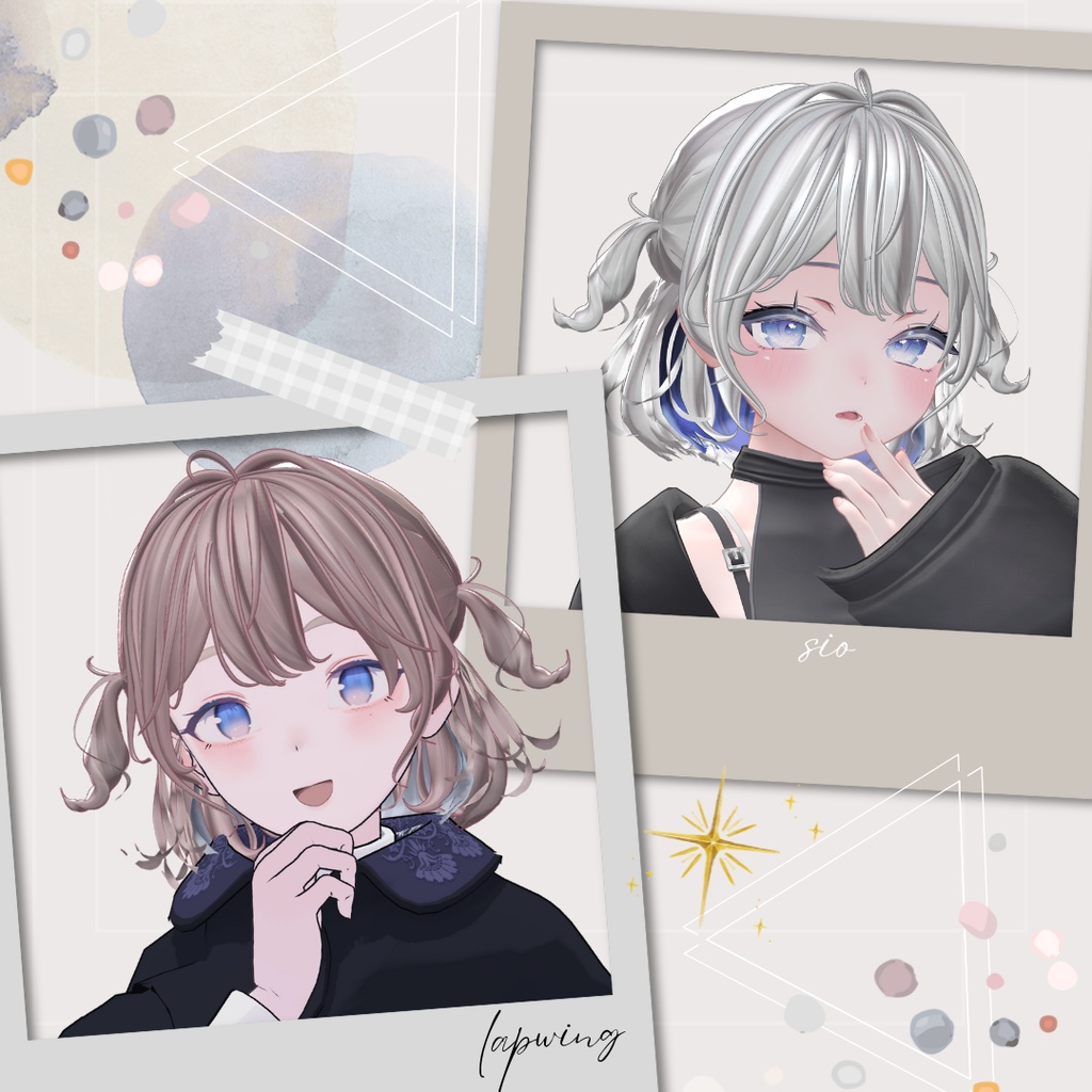 【複数アバター対応】whip berry half twin【3Dヘアモデル】