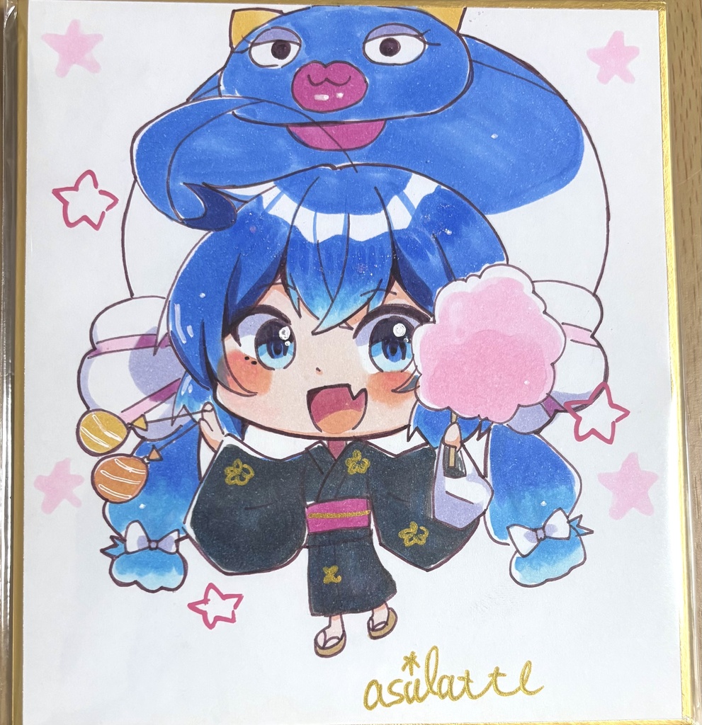 色紙〜夏を楽しむウナちゃん〜