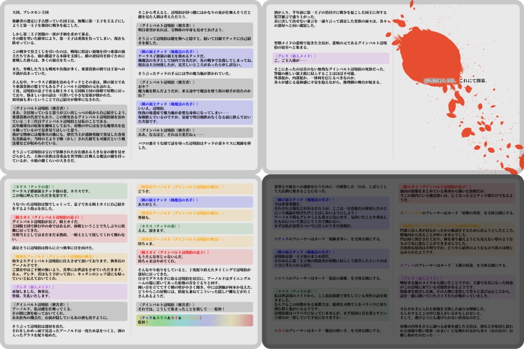 5人用マダミス『辺境伯殺人事件』