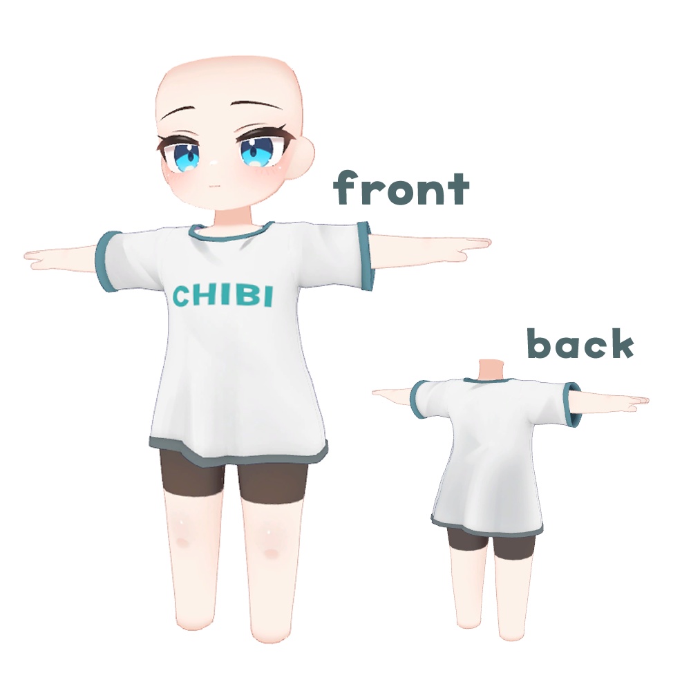 【無料】ちび素体専用Tシャツ+スパッツテクスチャ