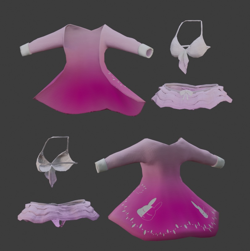 Nつ子うさぎ向け アウター付き水着