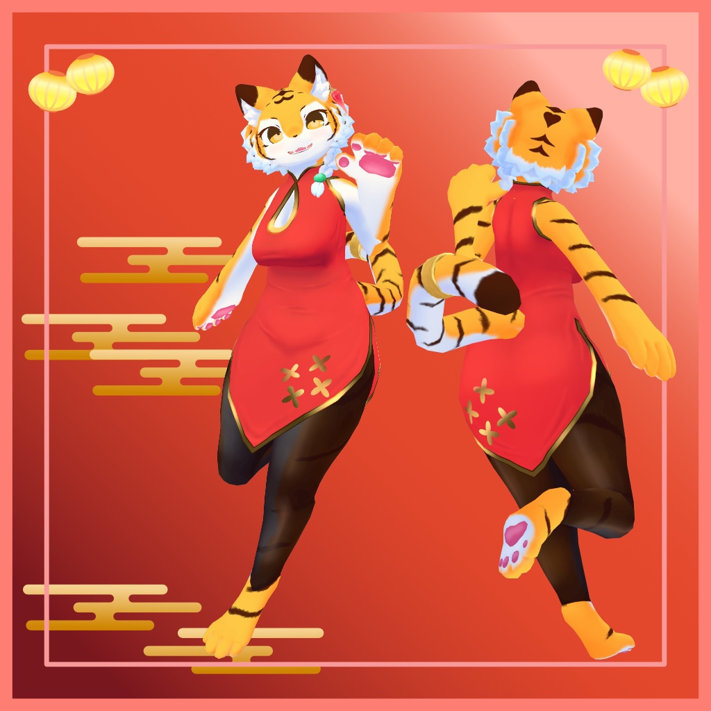 【Quest対応】VRChat対応3Dモデル 喜寅トラコ