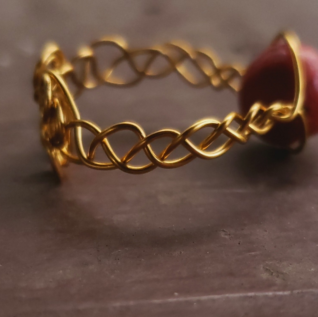 赤珊瑚のワイヤーリング