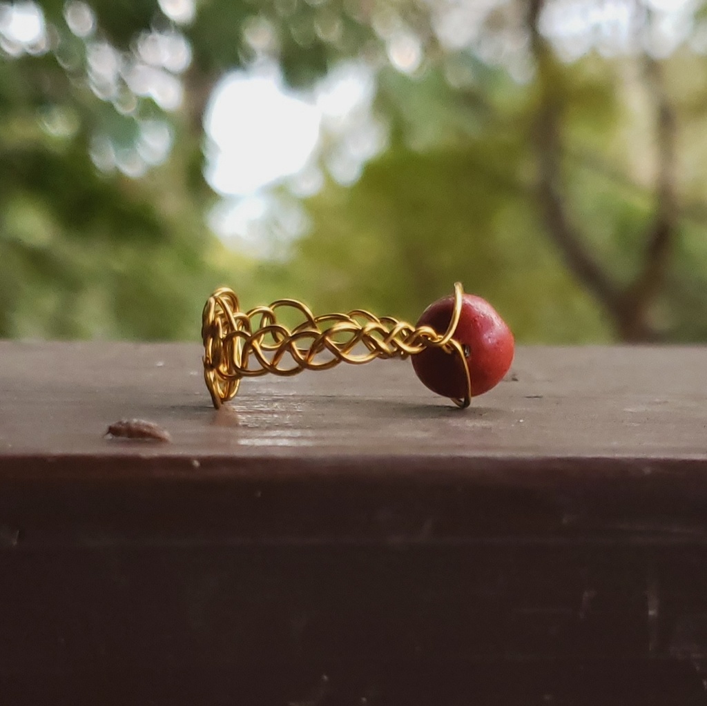 赤珊瑚のワイヤーリング