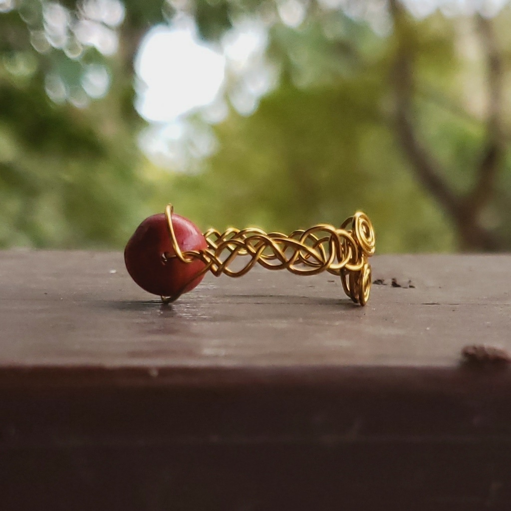 赤珊瑚のワイヤーリング