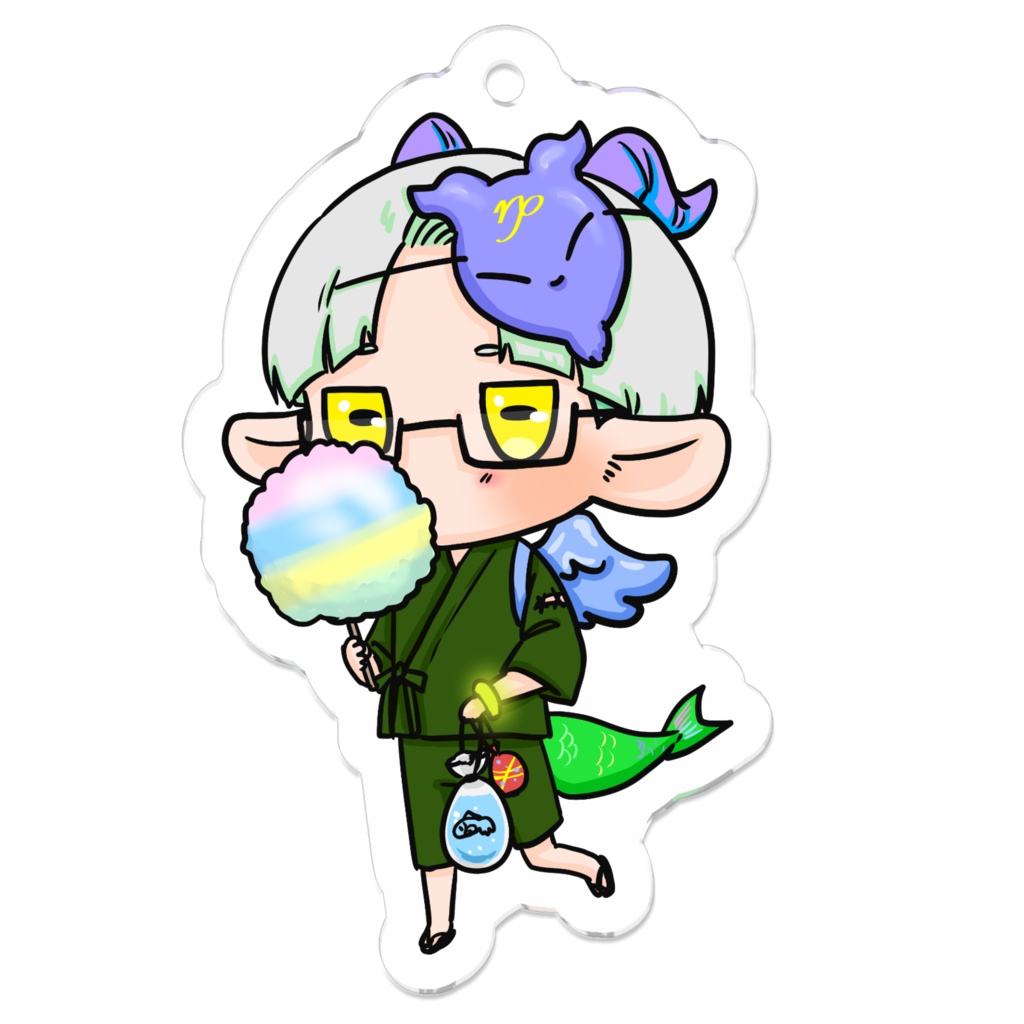 夏のぷにかわ星座さんアクキー(やぎ座)