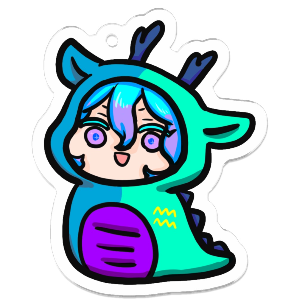 ぷにかわ星座さん辰年アクキー(みずがめ座)