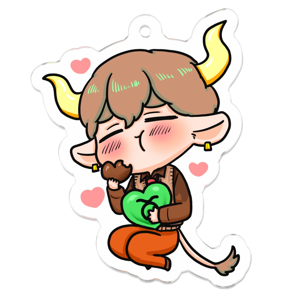 バレンタインの星座さんアクキー(おうし座)