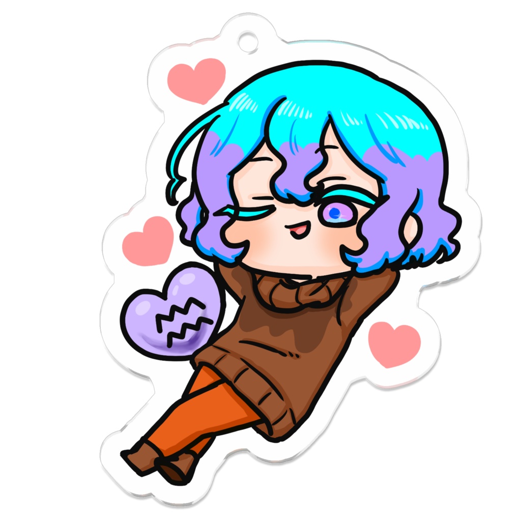 バレンタインの星座さんアクキー(みずがめ座)