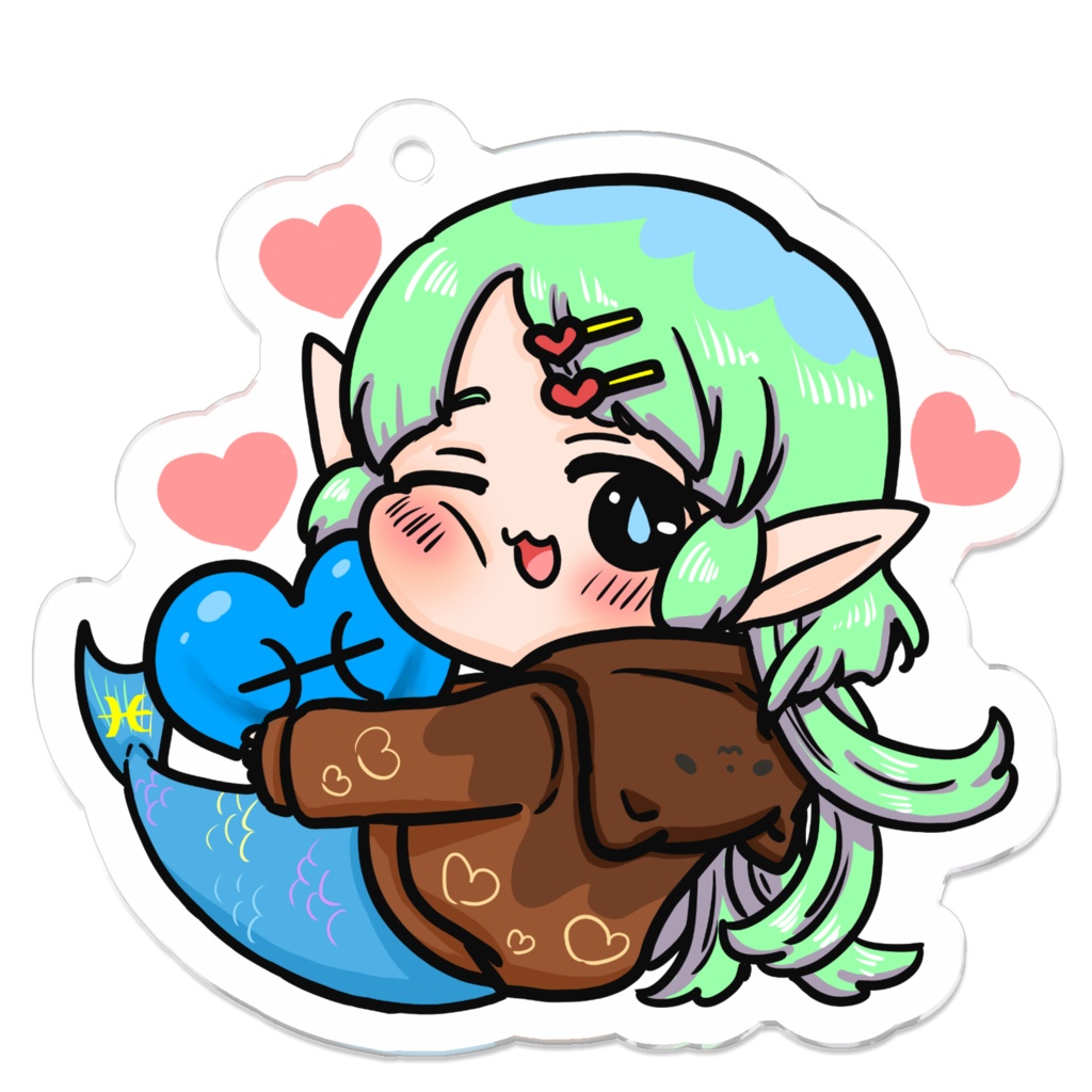 バレンタインの星座さんアクキー(うお座)