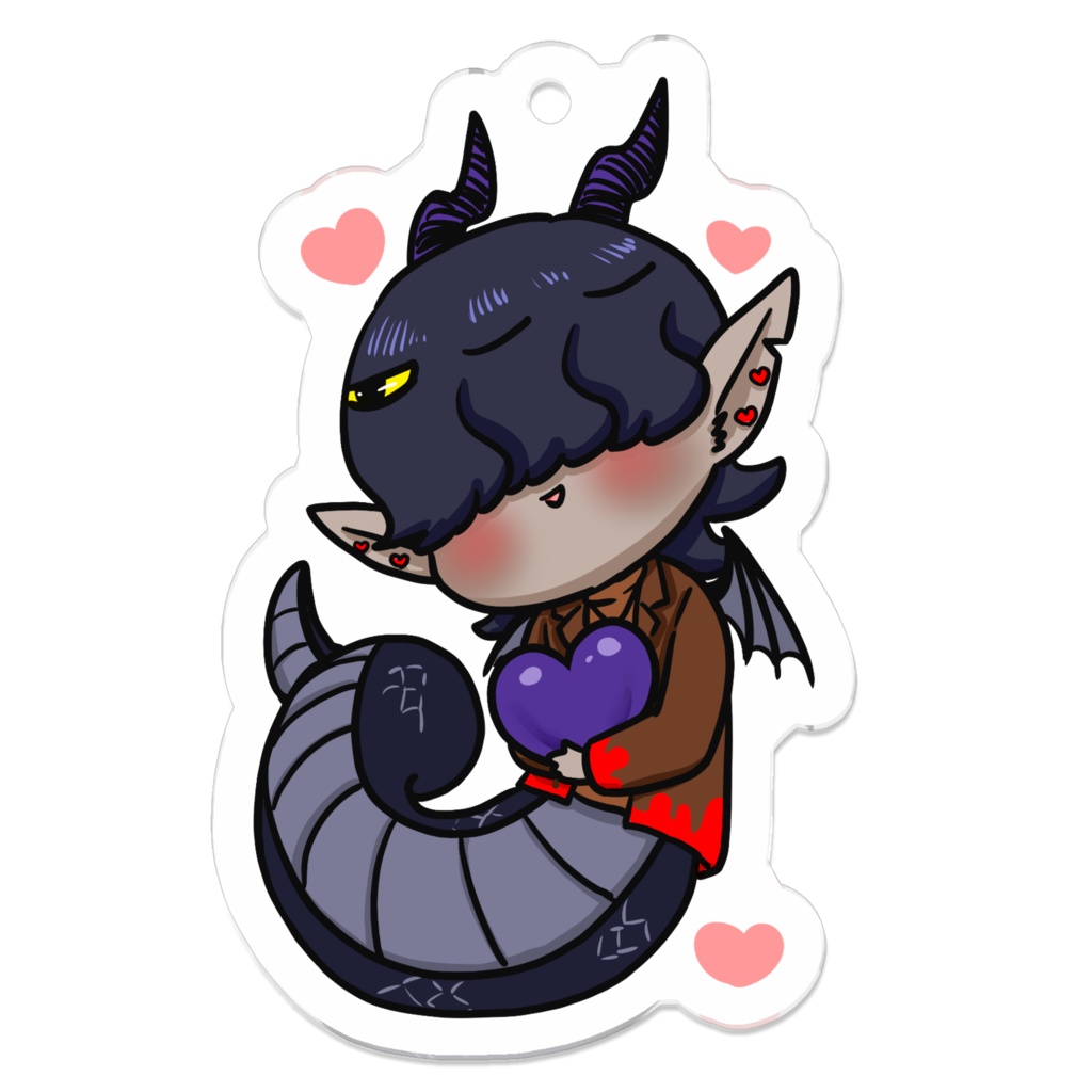 バレンタインの星座さんアクキー(うみへび座)~LOVEかにver.~