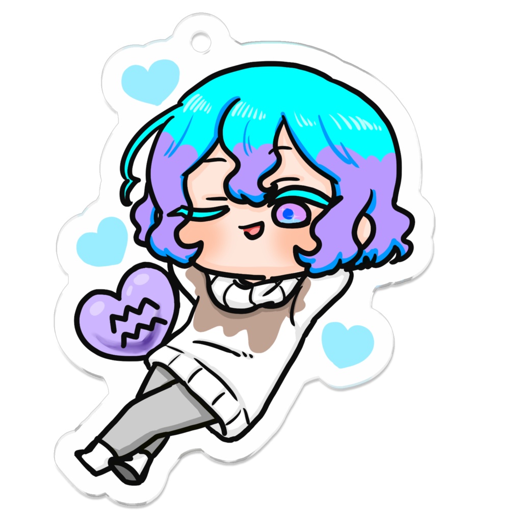 ホワイトデーの星座さんアクキー(みずがめ座)