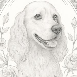 【塗り絵図案】アイリッシュ・セター