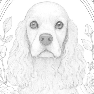 【塗り絵図案】アメリカン・コッカー・スパニエル(A)