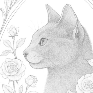 【塗り絵図案】ロシアンブルー(A)