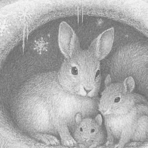 【塗り絵図案】動物たちの冬