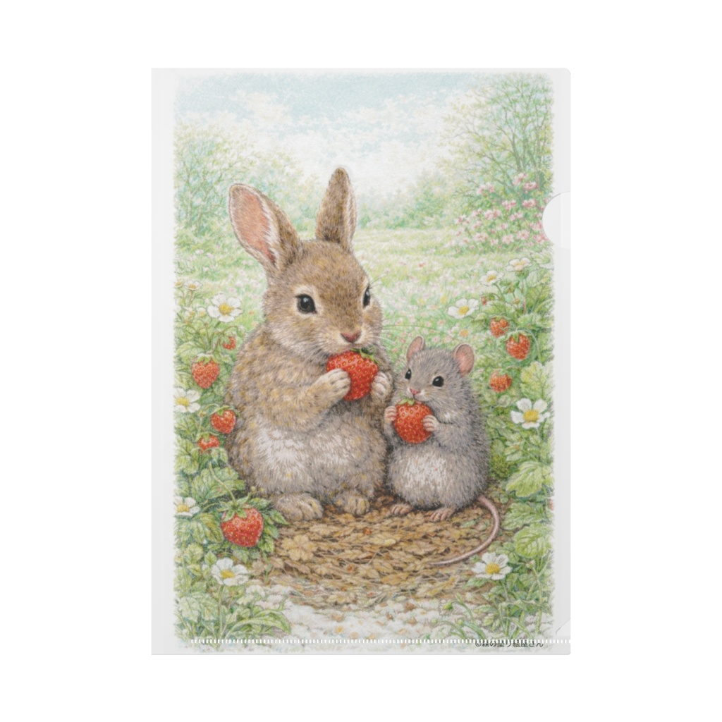 A4クリアファイル1枚(表面:「仲良くおやつ」裏面:「お誕生日おめでとう」)