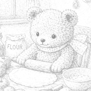 【無料塗り絵図案】お菓子作り