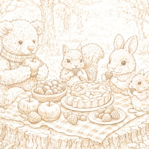 【塗り絵図案】ピクニック