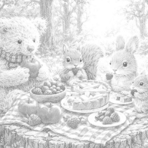 【塗り絵図案】ピクニック