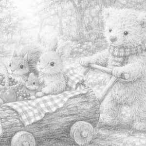 【塗り絵図案】みんなでお出掛け