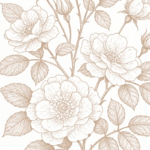 【塗り絵図案】薔薇(C)