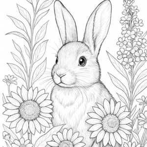 【無料塗り絵図案】うさぎ