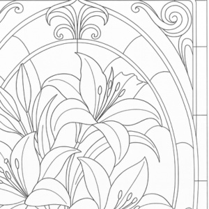 【塗り絵図案】ステンドグラス風「カサブランカ」