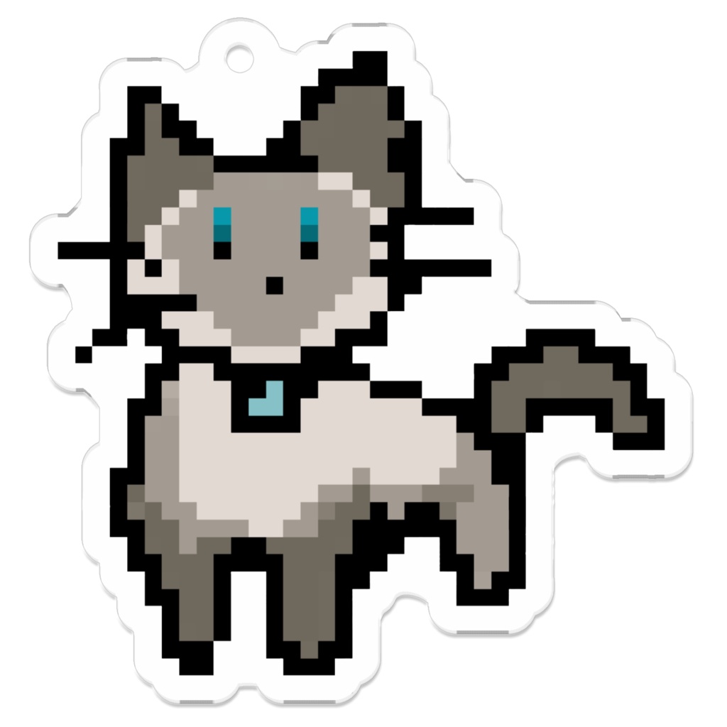 シャム猫（ドット絵風）アクキー