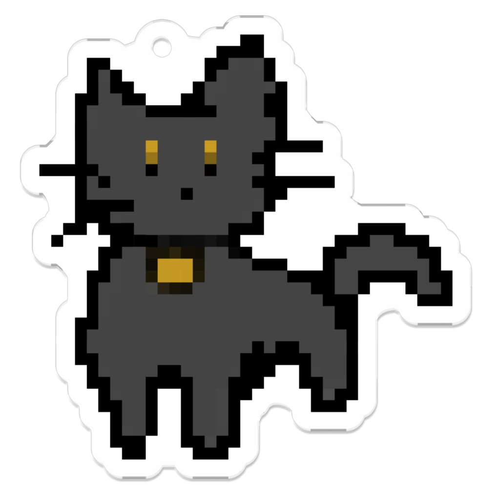 黒猫(ドット絵風)アクキー