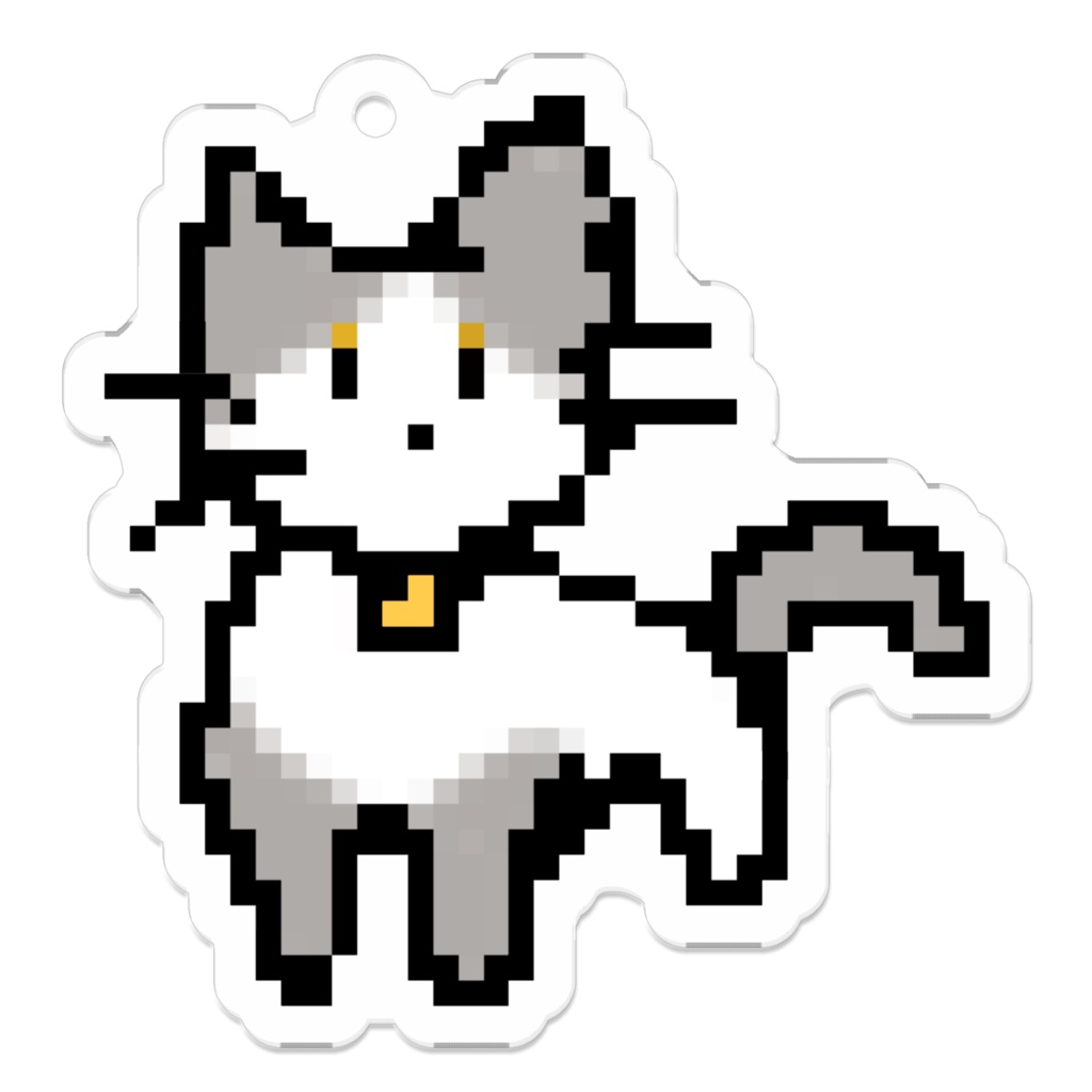 ハチワレ(ドット絵風)アクキー