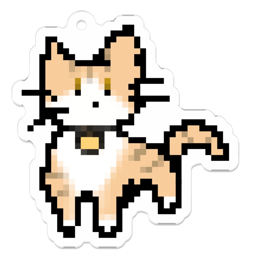 キジ白(ドット絵風)アクキー