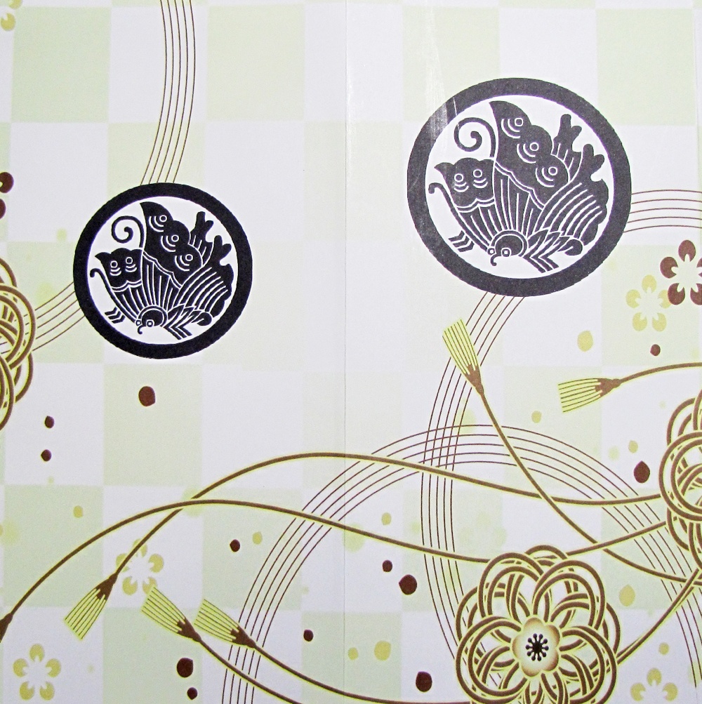 夢明かり 家紋の宿り木/丸に揚羽蝶 LED・桧枠造り・厚上質紙張貼・軽量/01-05