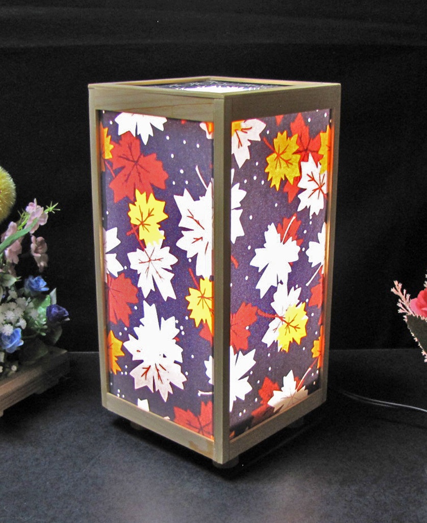 夢灯り安らぎ灯 華燭の宿り木/行雲流水=もみじ葉哀愁 LED・桧枠造り・厚上質紙張貼・軽量/01-91