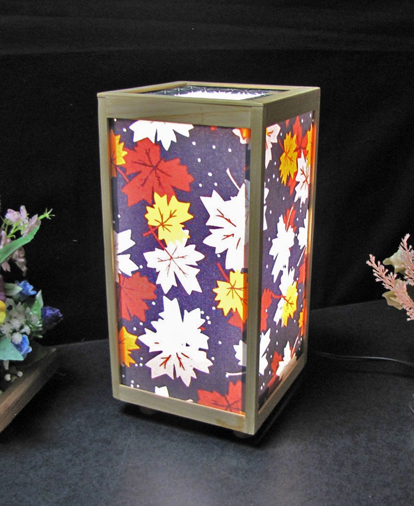 夢灯り安らぎ灯 華燭の宿り木/行雲流水=もみじ葉哀愁 LED・桧枠造り・厚上質紙張貼・軽量/01-91