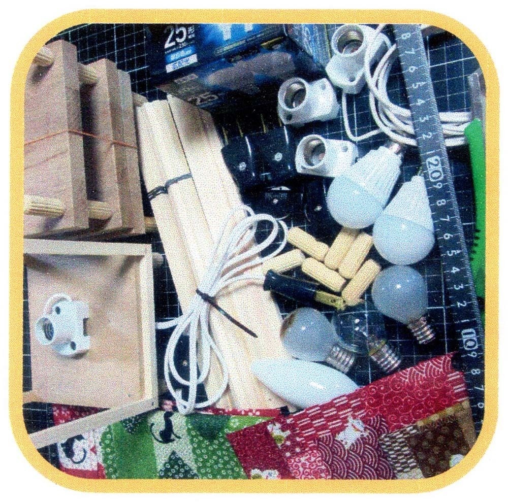 夢灯り安らぎの灯火 家紋の宿り木/丸に剣片喰 LED・桧枠造り・厚上質紙張貼・軽量/01-90