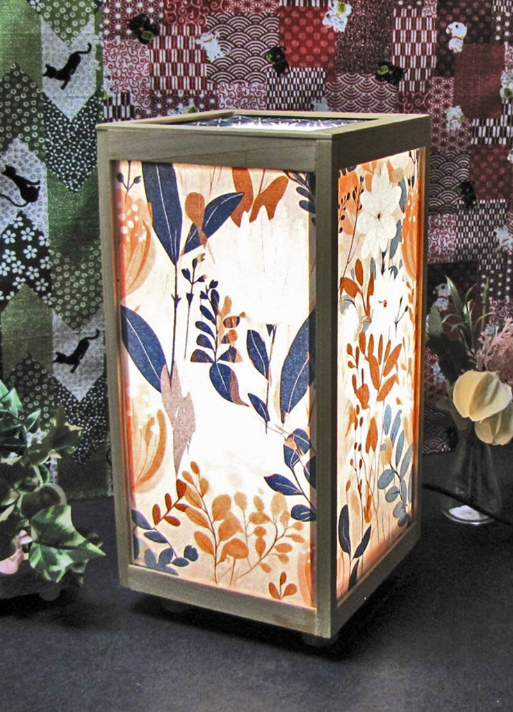 夢明かり 華燭の宿り木/晩秋慕情 LED・桧枠造り・厚上質紙張貼・軽量/02-26