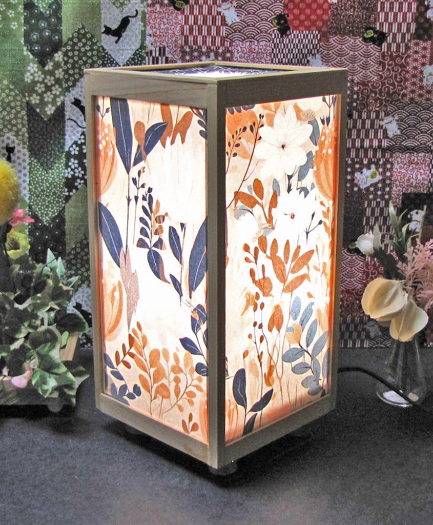 夢明かり 華燭の宿り木/晩秋慕情 LED・桧枠造り・厚上質紙張貼・軽量/02-26