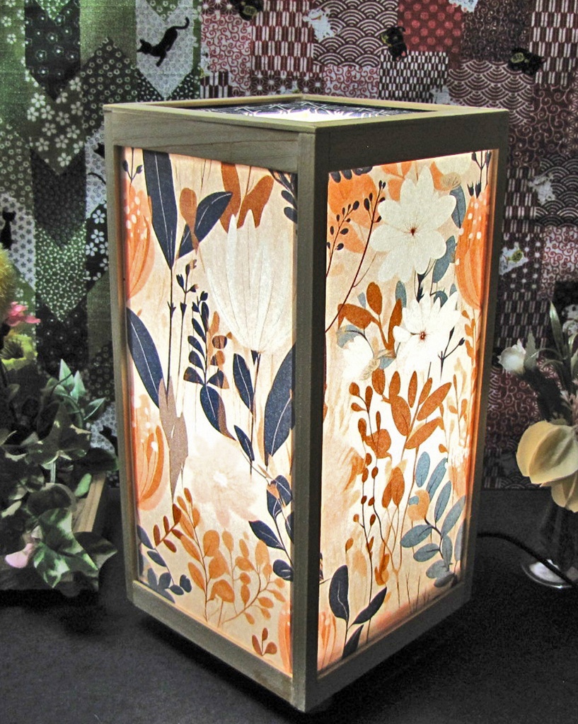 夢明かり 華燭の宿り木/晩秋慕情 LED・桧枠造り・厚上質紙張貼・軽量/02-26