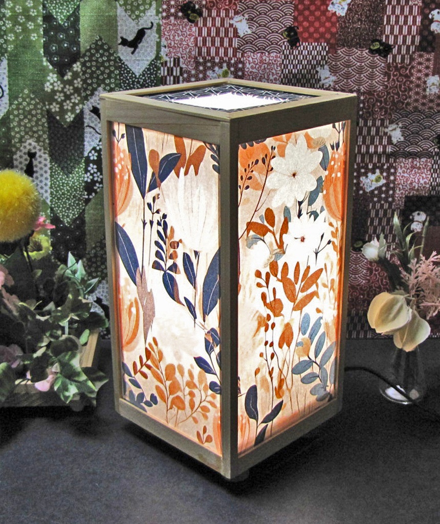 夢明かり 華燭の宿り木/晩秋慕情 LED・桧枠造り・厚上質紙張貼・軽量/02-26