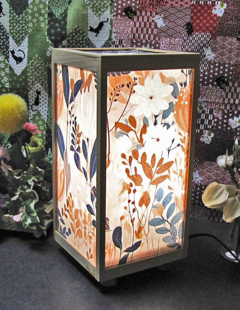 夢明かり 華燭の宿り木/晩秋慕情 LED・桧枠造り・厚上質紙張貼・軽量/02-26