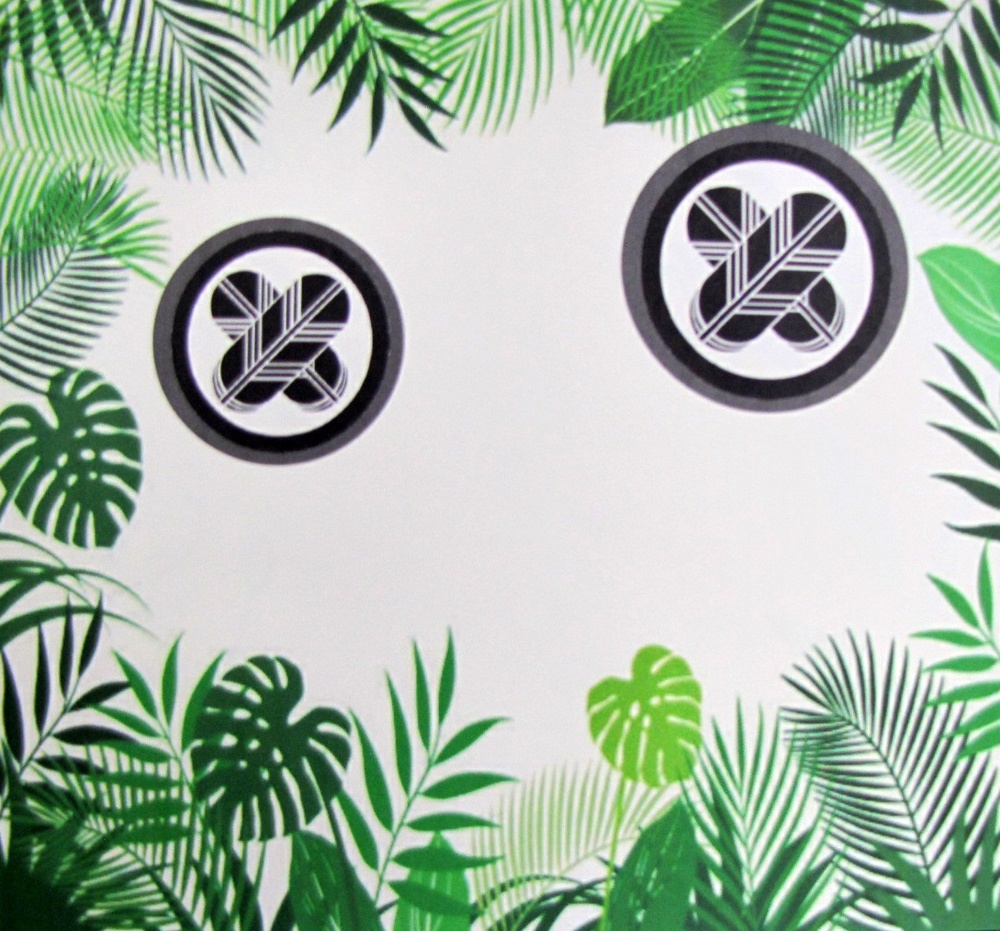 夢明かり 家紋の宿り木/丸に違い鷹の羽 LED・桧枠造り・厚紙張貼・軽量/5-100