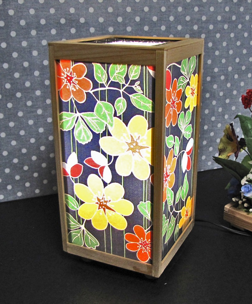 夢明かり 華燭の宿り木/夜宴に咲く花  LED・桧枠造り・厚紙張貼・軽量/5-105