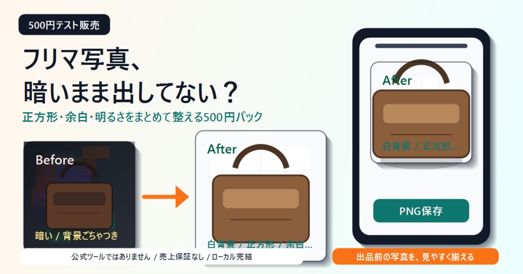 フリマ出品写真かんたん整えパック v0.1