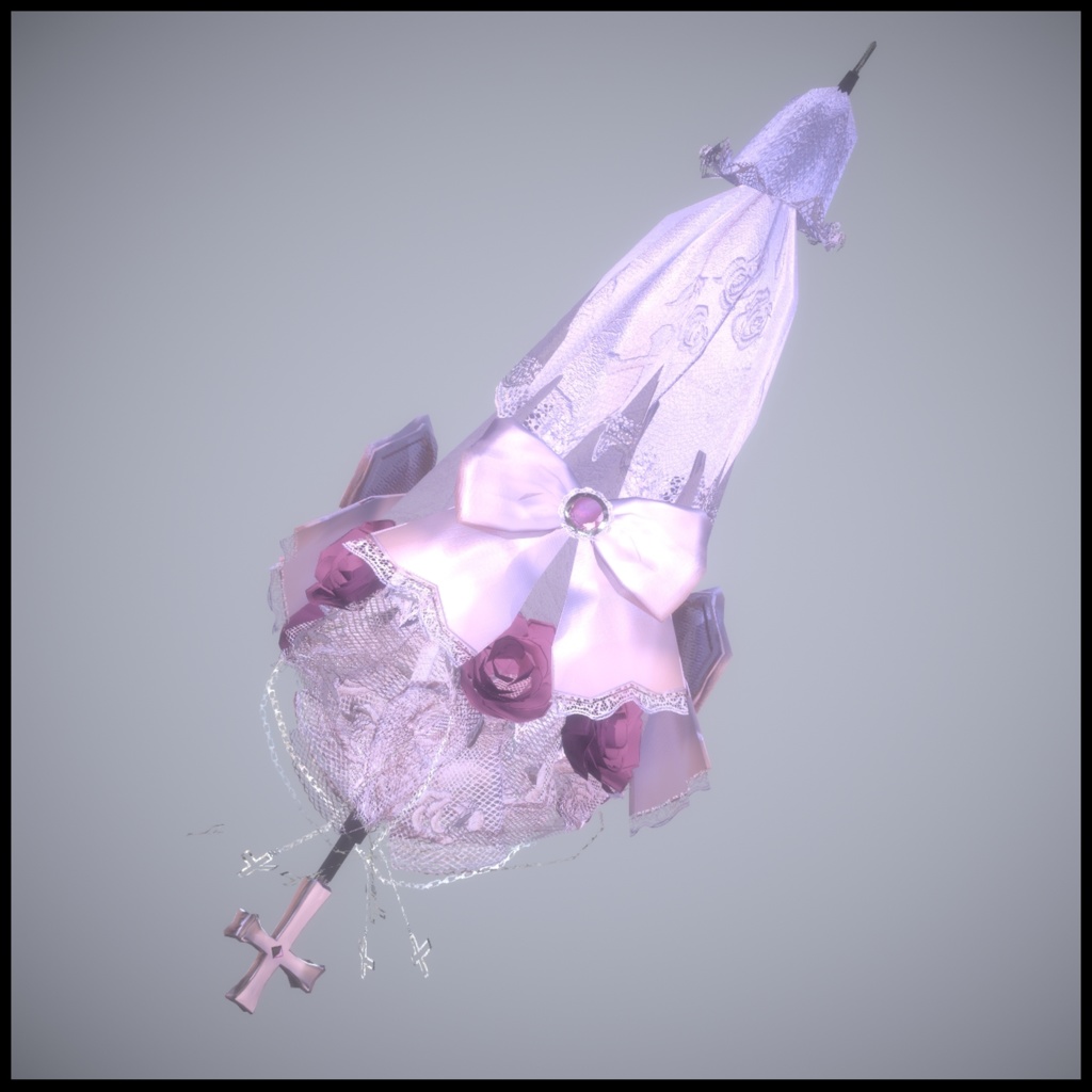 Cross and rose parasol