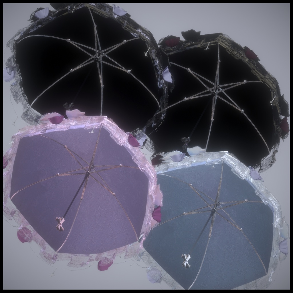 Cross and rose parasol